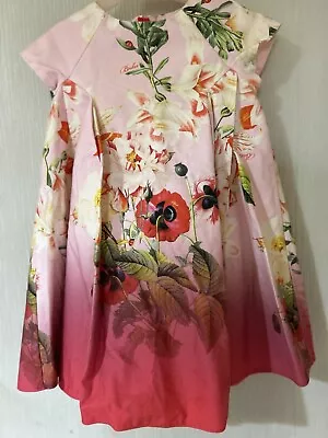 Stunning Ted Baker Baby Girl's Pink Multi Dress Age 18-24 Month’s Ex Condition • £4.75
