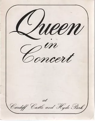 QUEEN A Day At The Races CARDIFF CASTLE & HYDE PARK 1976 Concert Tour Programme • £324.99