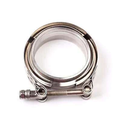 $17.59 • Buy 3.5 Inch 89mm V-Band Clamp + Flanges 304 Stainless Steel For Exhaust Pipes
