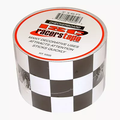 ISC Black & White Checkerboard Tape: 3 In. X 15 Yds. Black/White Square Pattern • $14.18