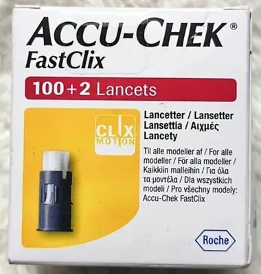 Accu Chek FastClix Lancets Box Of 100+2 Lancets Brand New Sealed(996) • £9.99