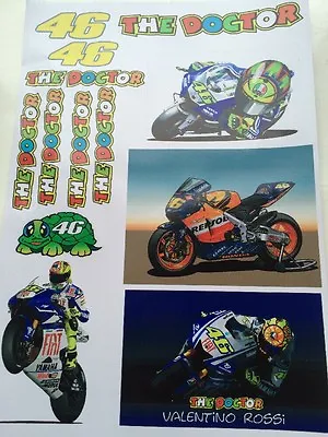 Valentino Rossi Stickers - Large Decal Sticker Kit (A4 SIZE SHEET) Moto Gp • £8.99