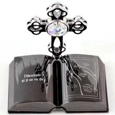 New Cross On Bible Crystal Figurine Holy Communion Gifts Swarovski Elements Gift • £6.90