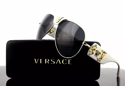 $329.95 • Buy NEW Genuine VERSACE Runway Aviator White Gold Metal Sunglasses VE 2150Q 134187