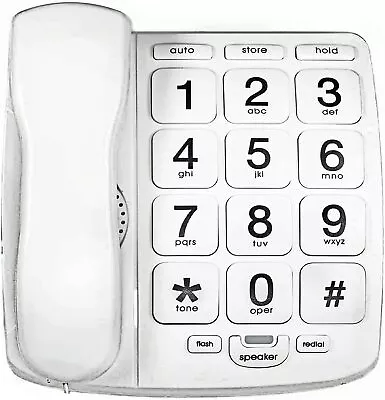Tyler TBBP-4-WH: Telephone For Seniors Large Button Landline Phone For Elderly • $19.99
