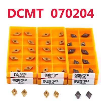 10pcs DCMT070204 US735/UE6020/VP15TF Carbide Insert Lathe Turning Tip Tool Bit • £7.99