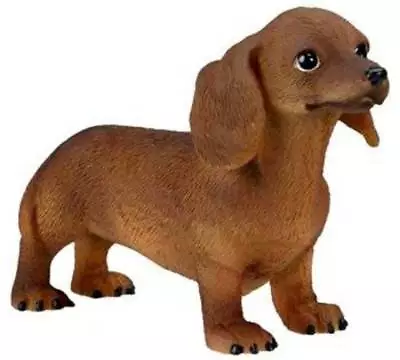 Dachshund Puppy Dog Figurine 3 Inch Statue Resin Brown Standing Up • $15.99