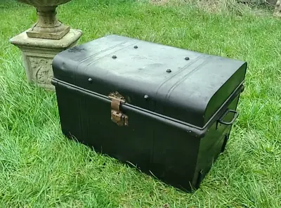 Vintage Metal Travel Trunk -Box Storage • £29.97