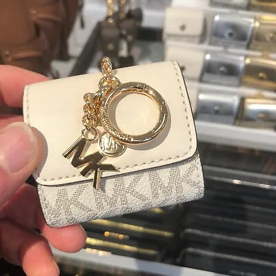 Michael Kors Ladies Fashion Case For AirPods Pouch Keychain Ring Cover  Lt Cream • $52