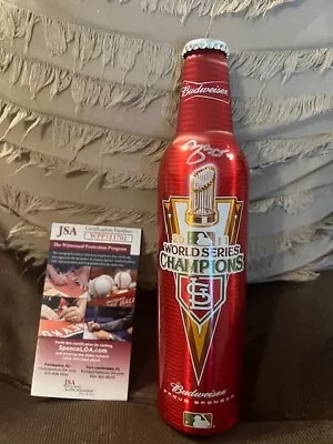 2011 St Louis Cardinals Yadier Molina Autographed World Series Bud Light Bottle • $200