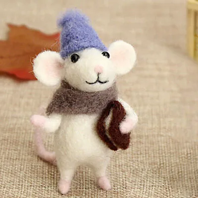Mouse Needle Felting Kit For Beginners DIY Wool Felt Craft Wool Felts Xmas Gifts • £3.92