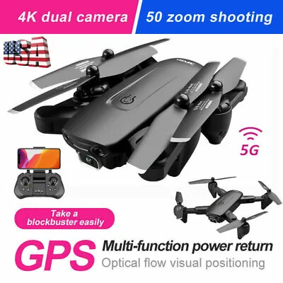 F6 Quad Air Drone GPS 4k HD Wide Angle Dual Camera WIFI FPV RC Quadcopter Drone • $63