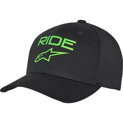 ALPINESTARS ASTARS Ride Transfer Hat Black/Green AS1181010106084 FLEXFIT LG/XL • $44.99