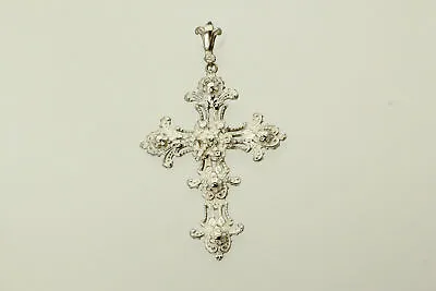 Sterling Silver Victorian Style T Foree Hunsicker Large Ornate Cross (PEN9156) • $89.10