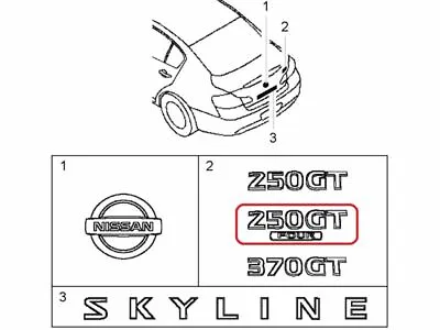 [NEW] JDM Nissan Skyline V36 Emblem Rear 250GT FOUR OEM Infiniti G25 G35 G37 Q40 • $24