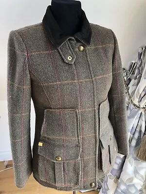 £89.95 • Buy Joules Ladies Hardy Tweed Jacket Field Coat UK12 Brown/Pink Great Condition