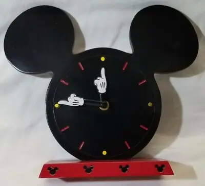 Walt Disney Parks Mickey Mouse Icon Clock For Table Desk Analog Ears Black Red • $39.97