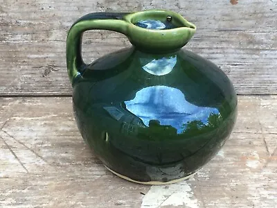 Unusual Govancroft Stoneware Art Pottery Vase Deep Green • £11.99