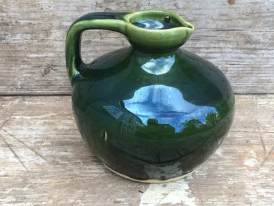 Unusual Govancroft Stoneware Art Pottery Vase Deep Green • £11.99