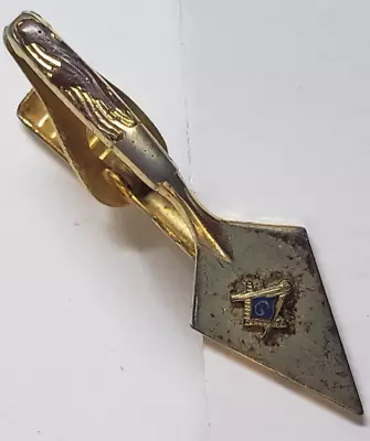 Vintage Gold Tone Free Mason Trowel Masonic Tool Tie Clip IH401 • $4.99