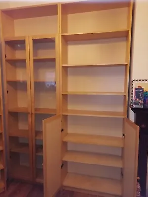 £150 • Buy IKEA Display Units  Storage Combination With Full Lenght Glass Doors Book Shelf 