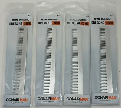 Lot Of 4 Conair Man Metal Handmade Dressing Comb || Silver || #93131 • $19.99