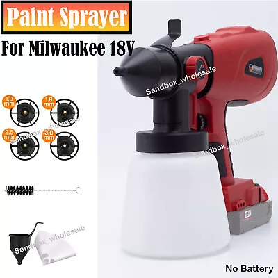 200W Cordless Paint Sprayer Gun For Milwaukee 18v Battery Brushless Motor 800ML • $67.60