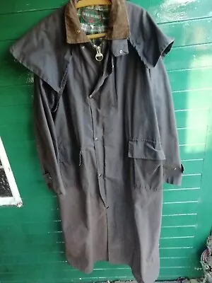 Wax-works Country Wear Mens Full Length Waxed Coat Size L Made In England Vgc • $50.47