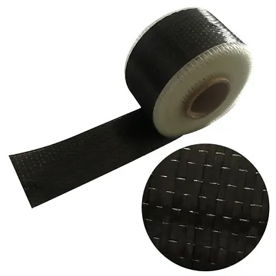 10cm*500cm Black Carbon Fiber Cloth Fabric UNI-Directional Weave 12K • £12.79