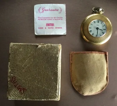 £9.50 • Buy Gent's Vintage SMITHS Hand Winding Gold Mechanical Pocket Watch - BOXED + Pouch