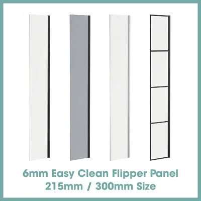 Walk In Shower Enclosure Wet Room Return Screen Easy Clean Glass Flipper Panel • £67.97