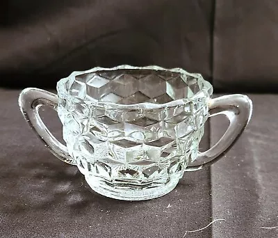 Vintage Glass Jeannette Glass Cubist Handled Sugar Dish Bowl Without Lid • $6