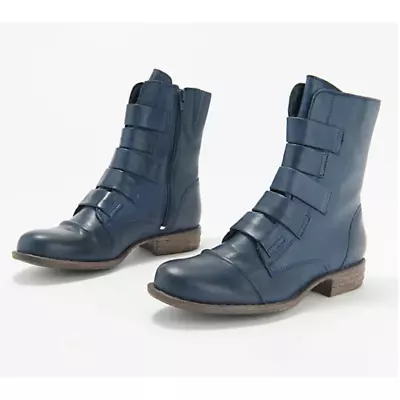 Miz Mooz Leighton Ankle Boots In Denim Women's 6.5 Wide • $160