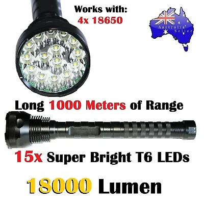 Brightest NEW 18000 Lumen 15x CREE XM-L T6 LED Flashlight Torch Light Lamp Camp • $89.91