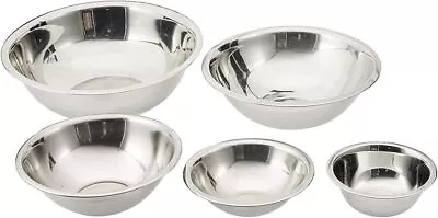 Brand New Cook Pro 5-pc Classic Stainless Steel Mixing Baking Kitchen Bowl Set • $17.87