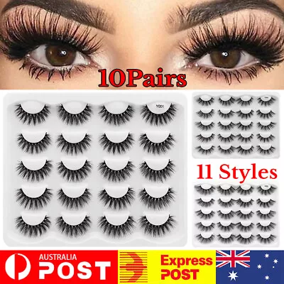 $9.31 • Buy 10Pair 11Style 3D Mink Natural Thick False Eyelashes Eye Lashes Makeup Extension