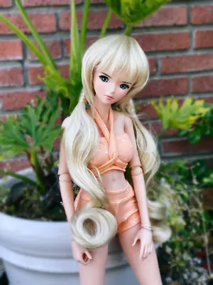 Lola Wig In Champagne Blonde 8.5-9” Wig For 1/3 Scale BJD Or Smart Doll • $22.95