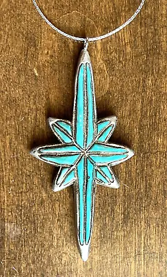 $5.57 • Buy Ganz Star Of Bethlehem Ornament With Turquoise (not Real) Stones Christmas 3 1/2