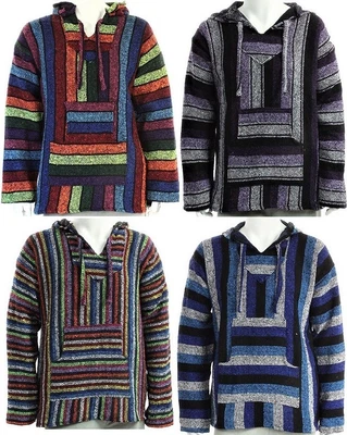 £22.90 • Buy Siesta Fair Trade Baja Jerga Drug Rug Festival Hippie Hoodie M L Xl 2xl 3xl #
