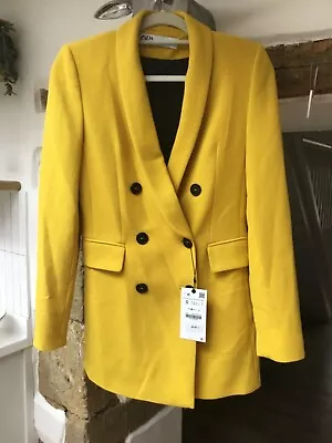 Zara Mustard Yellow Longline Blazer Size S • $24.89