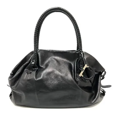 Salvatore Ferragamo EZ-21A056 Gancini Bag Hand Bag Leather Black/LiningBrown... • $495