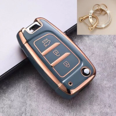 $18.99 • Buy TPU Flip Remote Key Fob Case Cover For Hyundai I30 I35 I40 Solaris Kona Grey