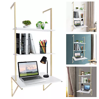 3 Layers Ladder Desk Computer Writing Table Floating Shelves Laptop Display Rack • $75