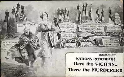 Propaganda WWI Lusitania Victims & Other Atrocities By Kaiser Wilhelm Postcard • $29.99