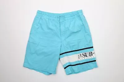 Vintage 90s Streetwear Mens Large Spell Out Distressed Beach Surf Board Shorts • $40.45