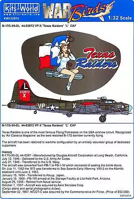 Kits World Decals 1/32 BOEING B-17G FLYING FORTRESS Texas Raiders • $12.99