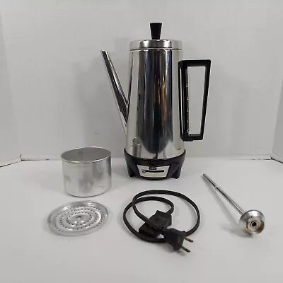 Lady Vanity Stainless Coffee Pot Percolator 12 Cup ST77 Complete Works VTG USA • $39.99