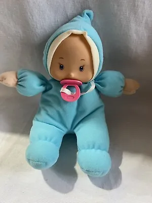 My First Doll 10  Adorable Stuffed Baby Doll H.K Toys Lovey Blue Outfit Pacifier • $14.95