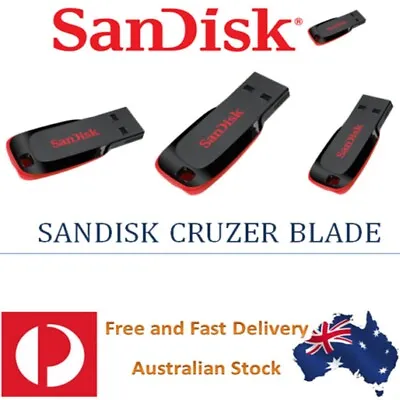 $6.90 • Buy SanDisk Flash Drive Cruzer Blade 16GB 32GB 64GB 128GB 256GB USB 3.0 Memory Stick