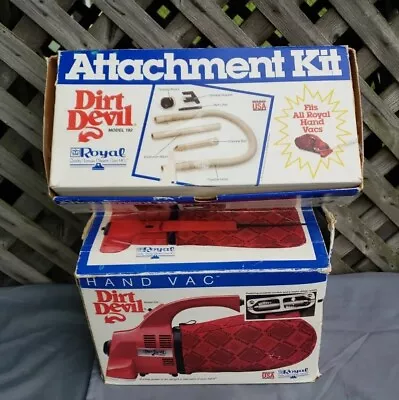 $35 • Buy Vintage Royal Dirt Devil Hand Vac Vacuum Model 103 Attachment Kit 192 Made USA